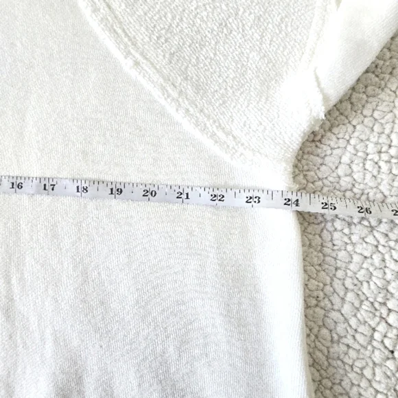 White Free People Poets Pullover Sweatshirt w/ ruffle hem size SP - Picture 11 of 15